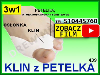 Klin międzypalcowy z osłonką i pętelką na haluksy