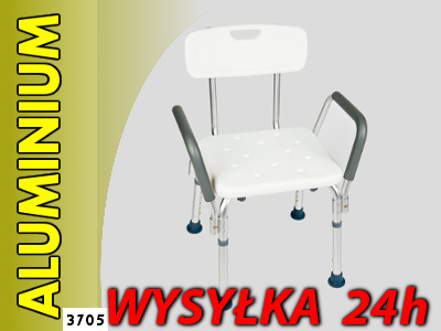 Krzesło pod prysznic z oparciem i podłokietnikami